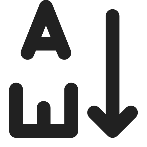 Ic Fluent Text Sort Ascending 16 Filled