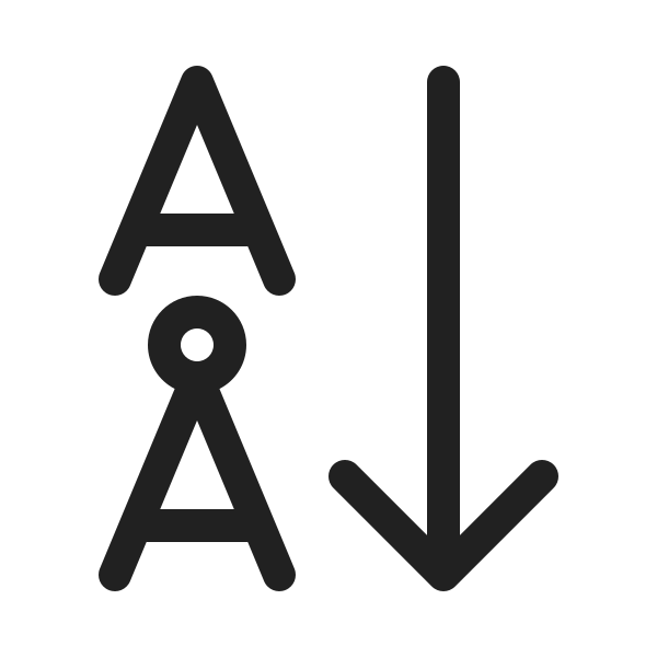 Ic Fluent Text Sort Ascending 20 Regular