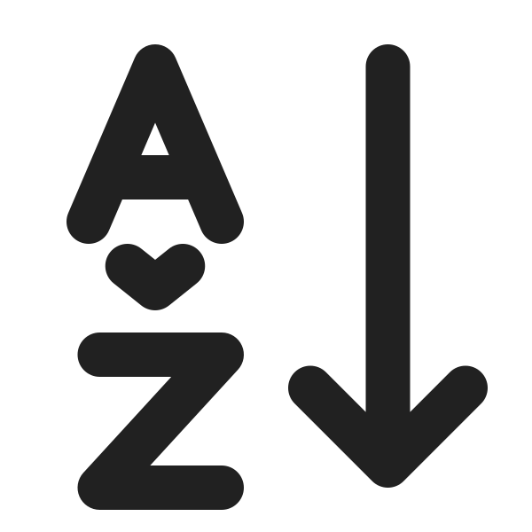 Ic Fluent Text Sort Ascending 24 Filled