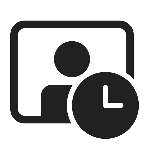 Ic Fluent Video Person Clock 28 Filled