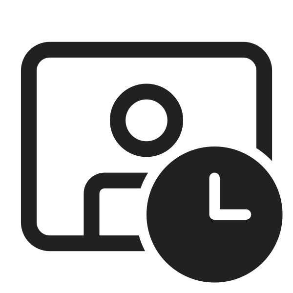 Ic Fluent Video Person Clock 28 Regular