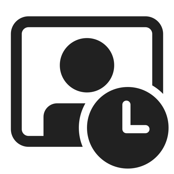Ic Fluent Video Person Clock 32 Filled