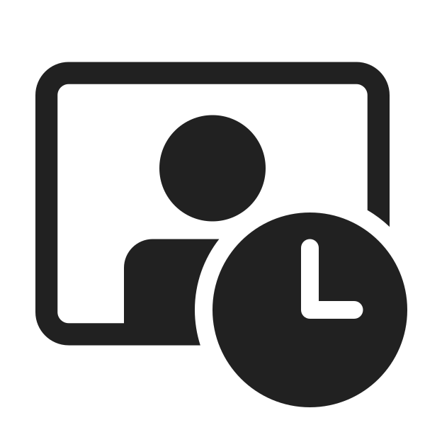 Ic Fluent Video Person Clock 48 Filled