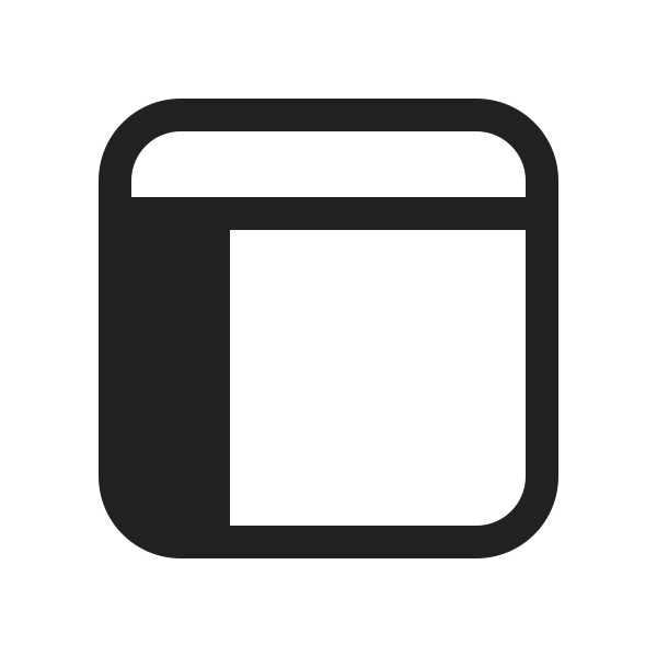 Ic Fluent Window Column One Fourth Left Focus Left 20 Filled