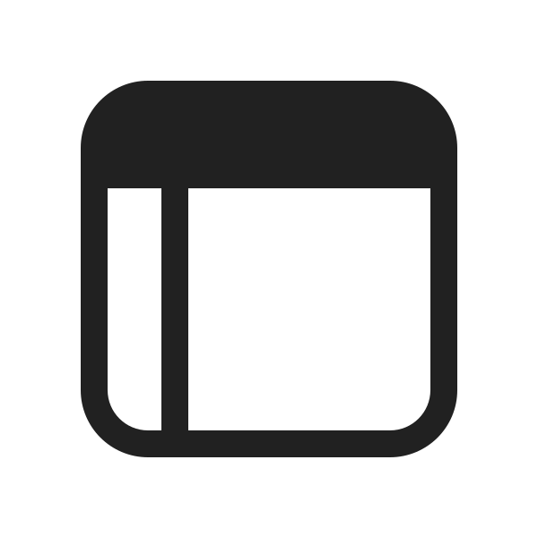 Ic Fluent Window Column One Fourth Left Focus Top 20 Filled