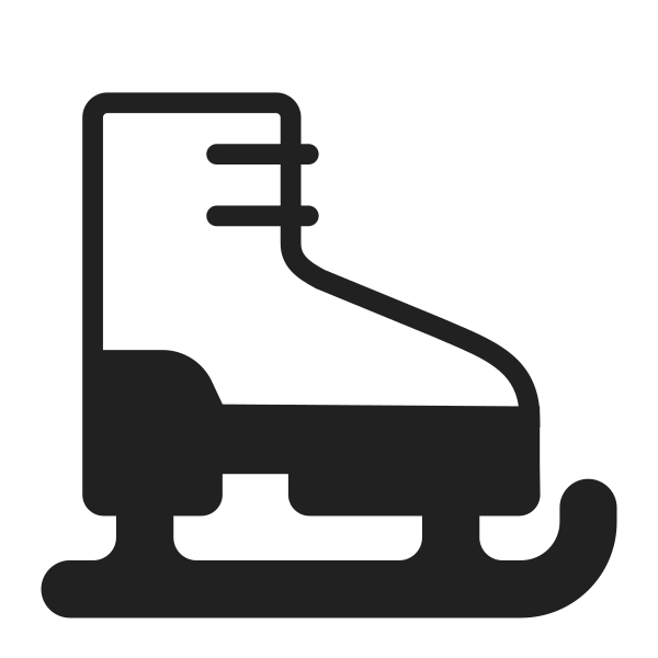 Ice Skate High Contrast Vector