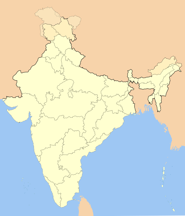 India Locator Map Blank Vector