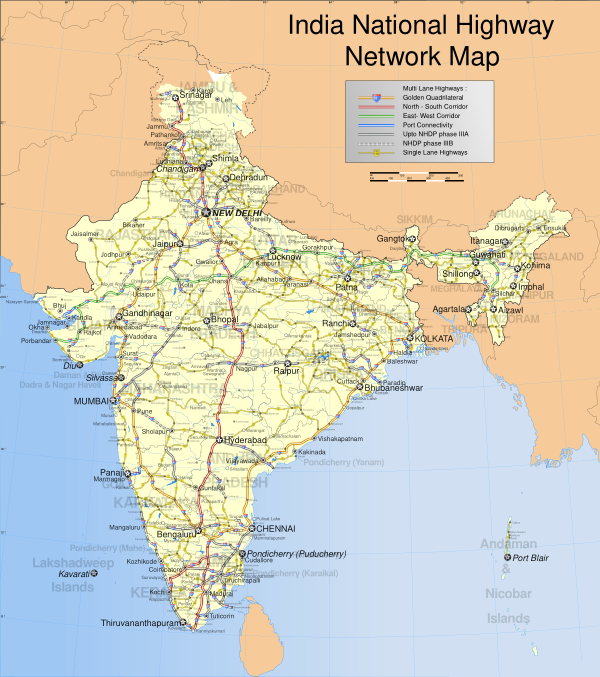 India Roadway Map