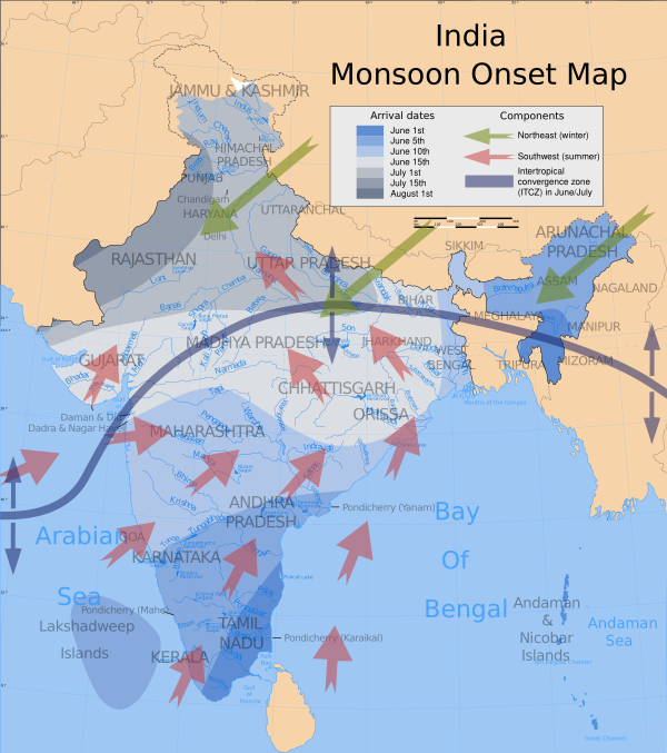 India Southwest Summer Monsoon Onset Map En