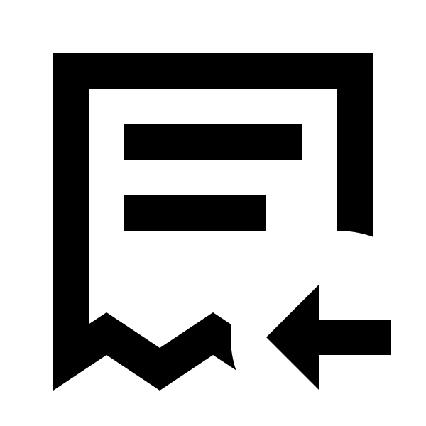 Invoice Text Arrow Left Outline