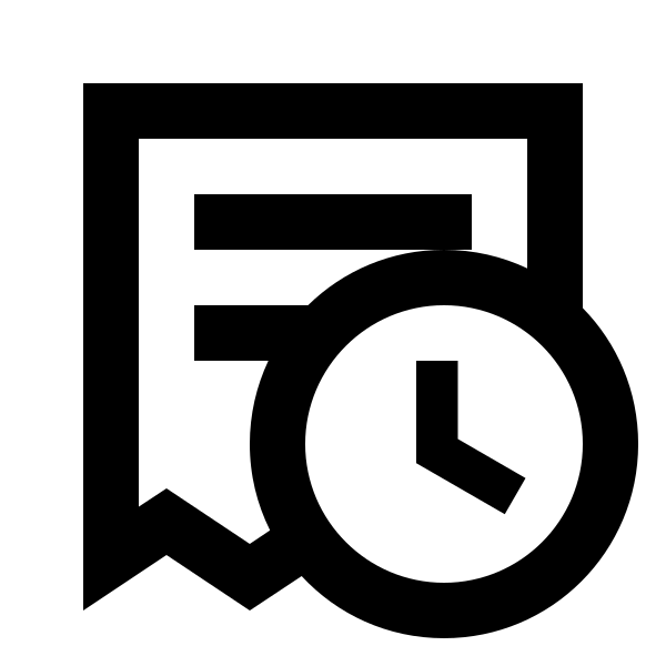Invoice Text Clock Outline