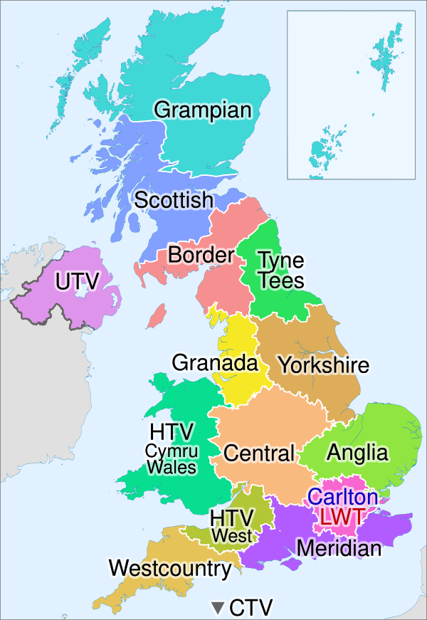ITV Regional Map 1993