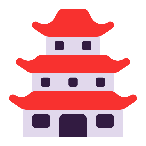 Japanese Castle Flat Vector
