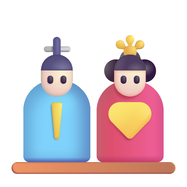 Japanese Dolls Color Vector