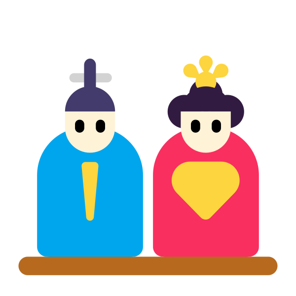Japanese Dolls Flat Vector