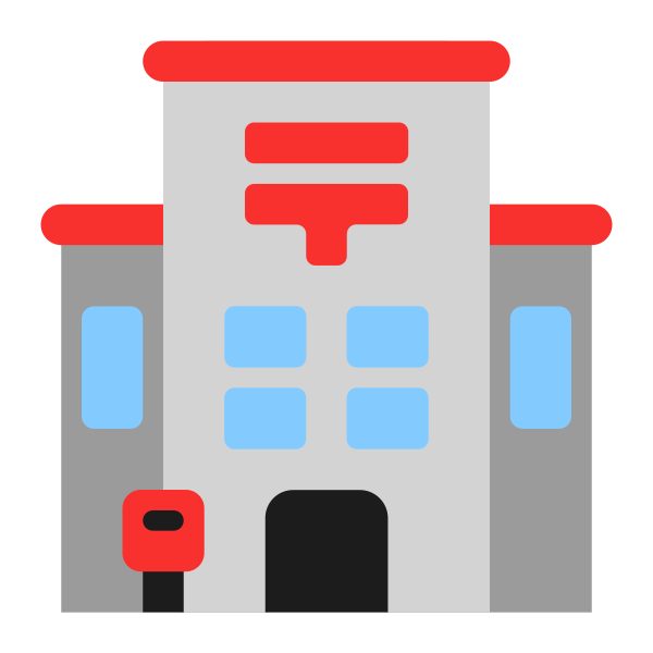 Japanese Post Office Flat Vector
