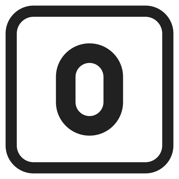 Keycap 0 High Contrast Vector