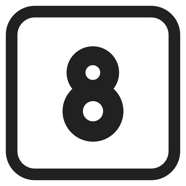 Keycap 8 High Contrast Vector