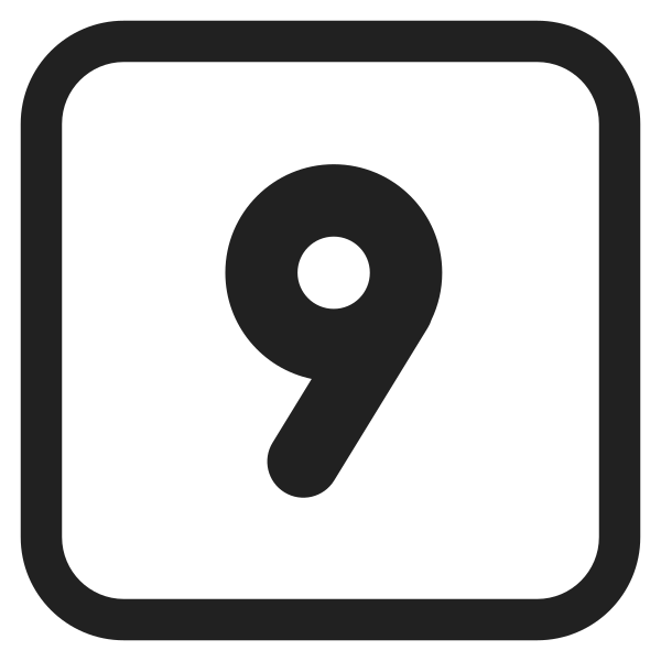 Keycap 9 High Contrast Vector