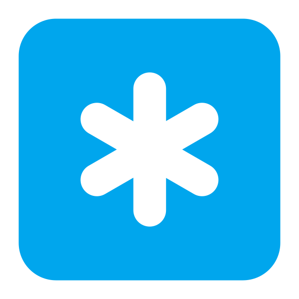 Keycap Asterisk Flat Vector