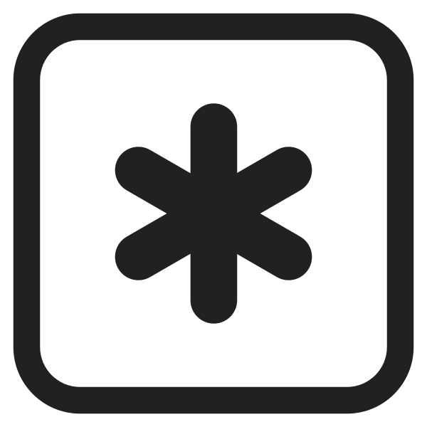 Keycap Asterisk High Contrast Vector