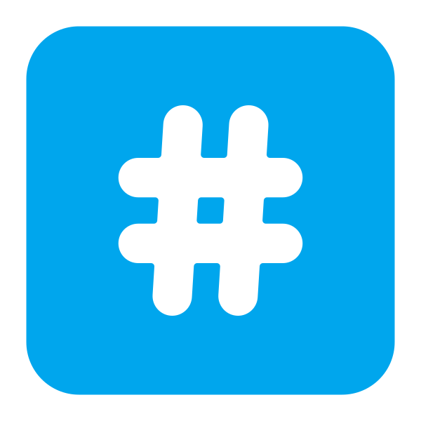 Keycap Hashtag Flat Vector