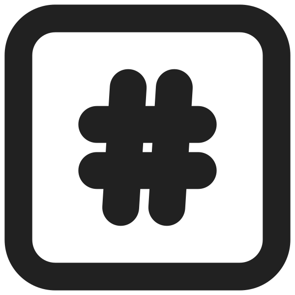 Keycap Hashtag High Contrast Vector