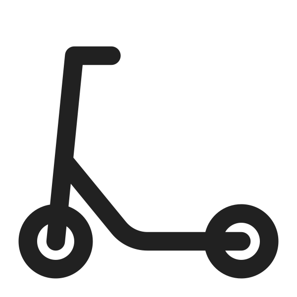 Kick Scooter High Contrast Vector