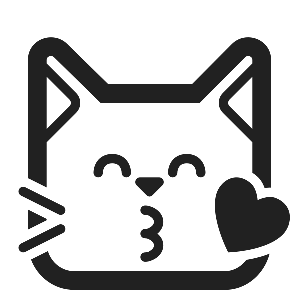 Kissing Cat High Contrast Vector