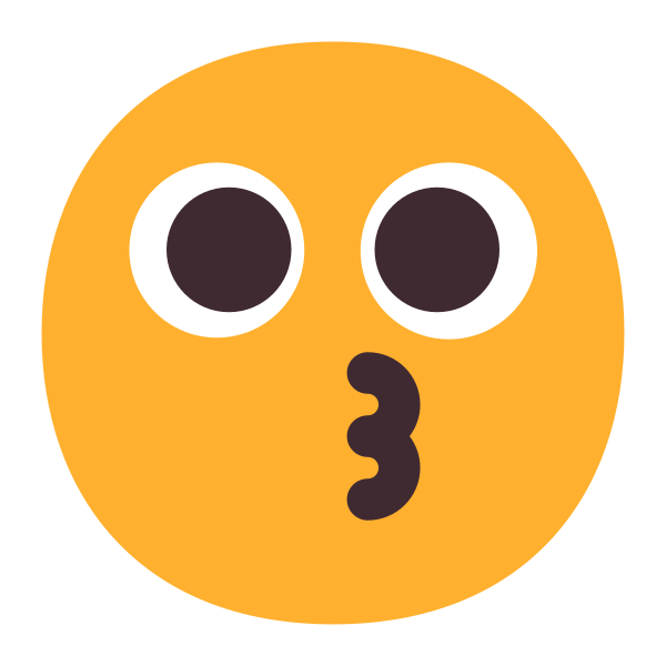 Kissing Face Flat Vector