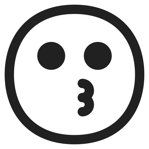 Kissing Face High Contrast Vector