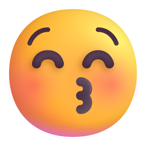 Kissing Face With Closed Eyes Color Vector