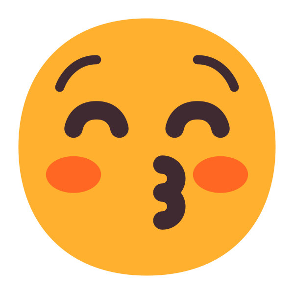 Kissing Face With Closed Eyes Flat Vector