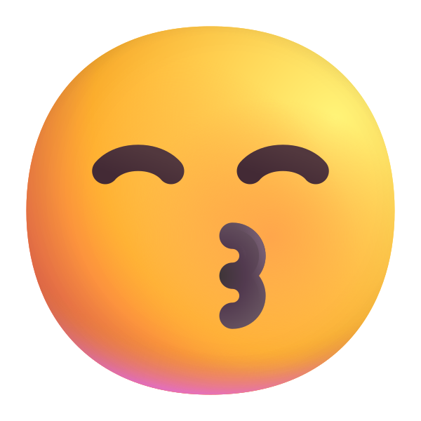 Kissing Face With Smiling Eyes Color Vector
