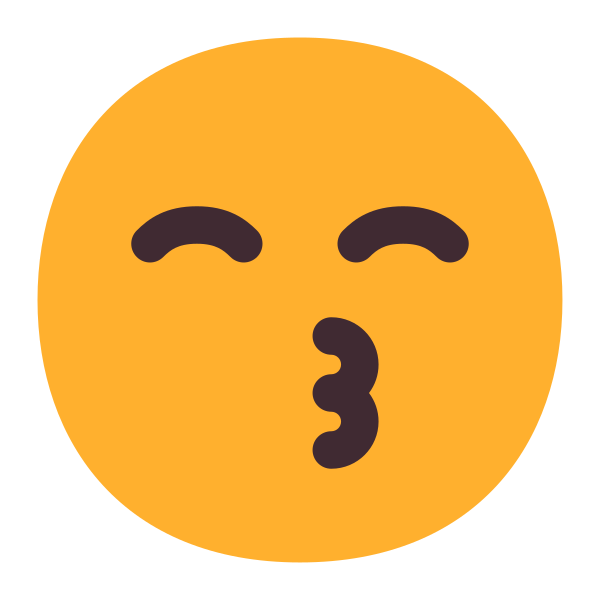 Kissing Face With Smiling Eyes Flat Vector