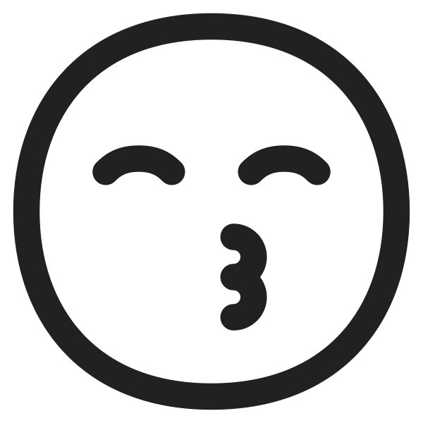 Kissing Face With Smiling Eyes High Contrast