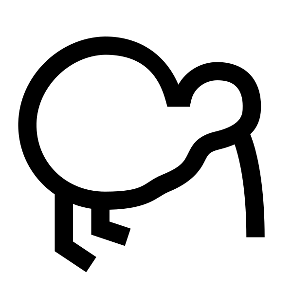 Kiwi Bird Solid Vector