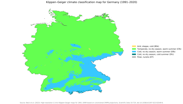 Koppen Geiger Map V2 DEU 1991–2020