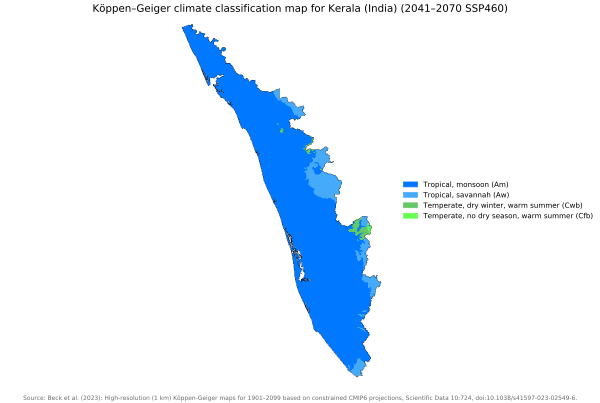 Koppen Geiger Map V2 IND Kerala 2041–2070 SSP460