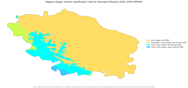 Koppen Geiger Map V2 RUS Stavropol 2041–2070 SSP434