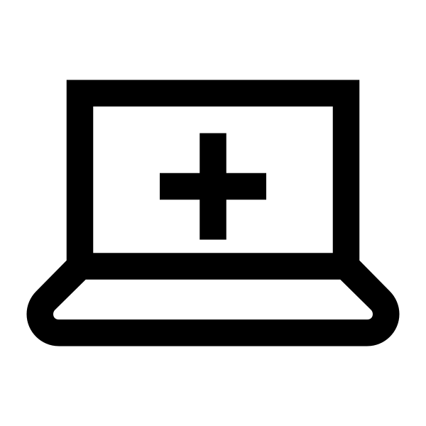 Laptop Medical Solid Vector
