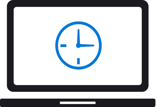 Laptop With Clock