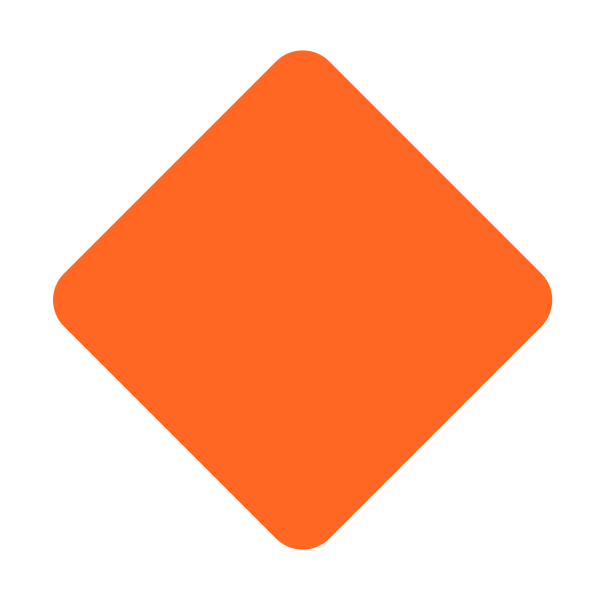 Large Orange Diamond Flat