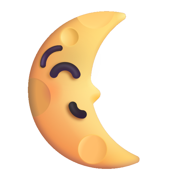 Last Quarter Moon Face Color