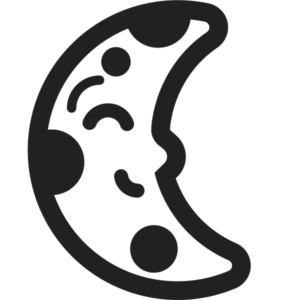 Last Quarter Moon Face High Contrast Vector