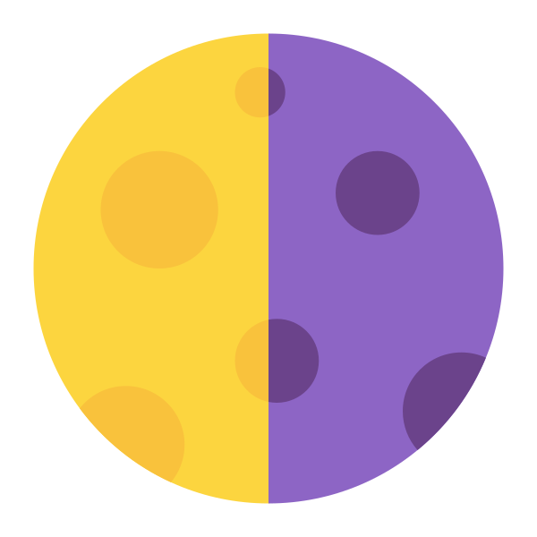 Last Quarter Moon Flat Vector