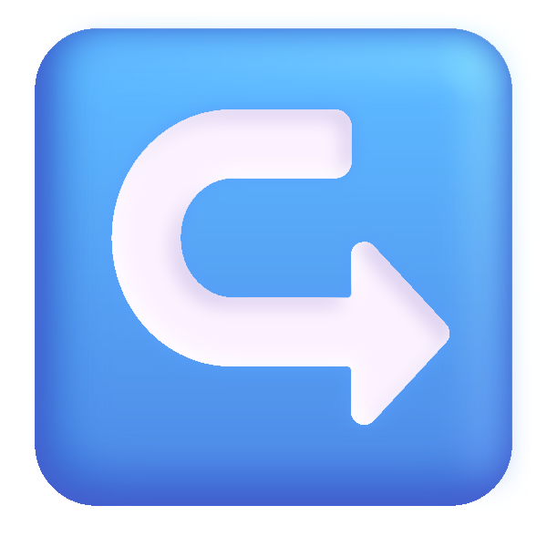 Left Arrow Curving Right Color Vector