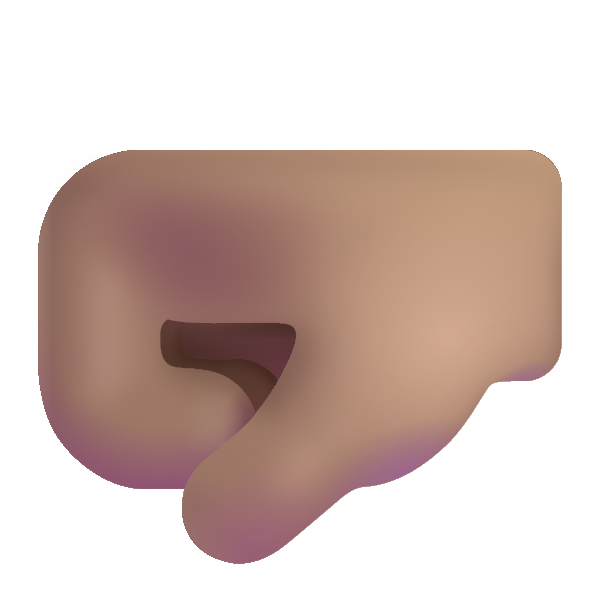 Left Facing Fist Color Medium Vector