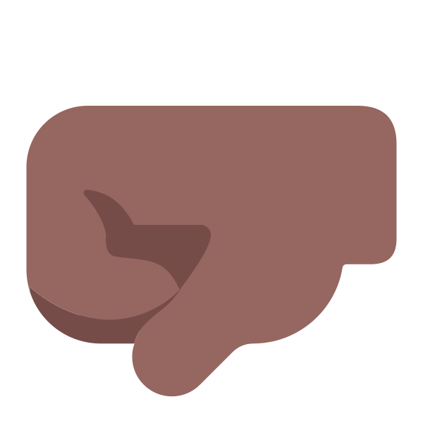 Left Facing Fist Flat Medium Dark Vector