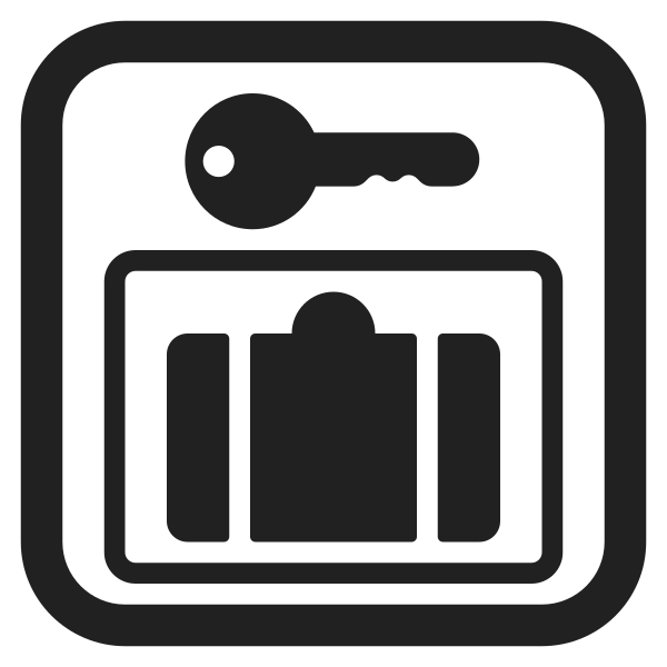 Left Luggage High Contrast Vector